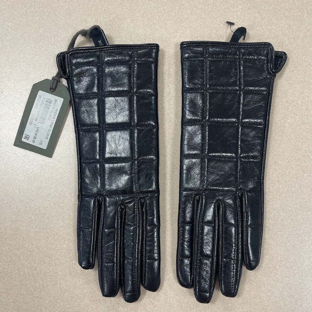 All Saints Black Leather Gloves